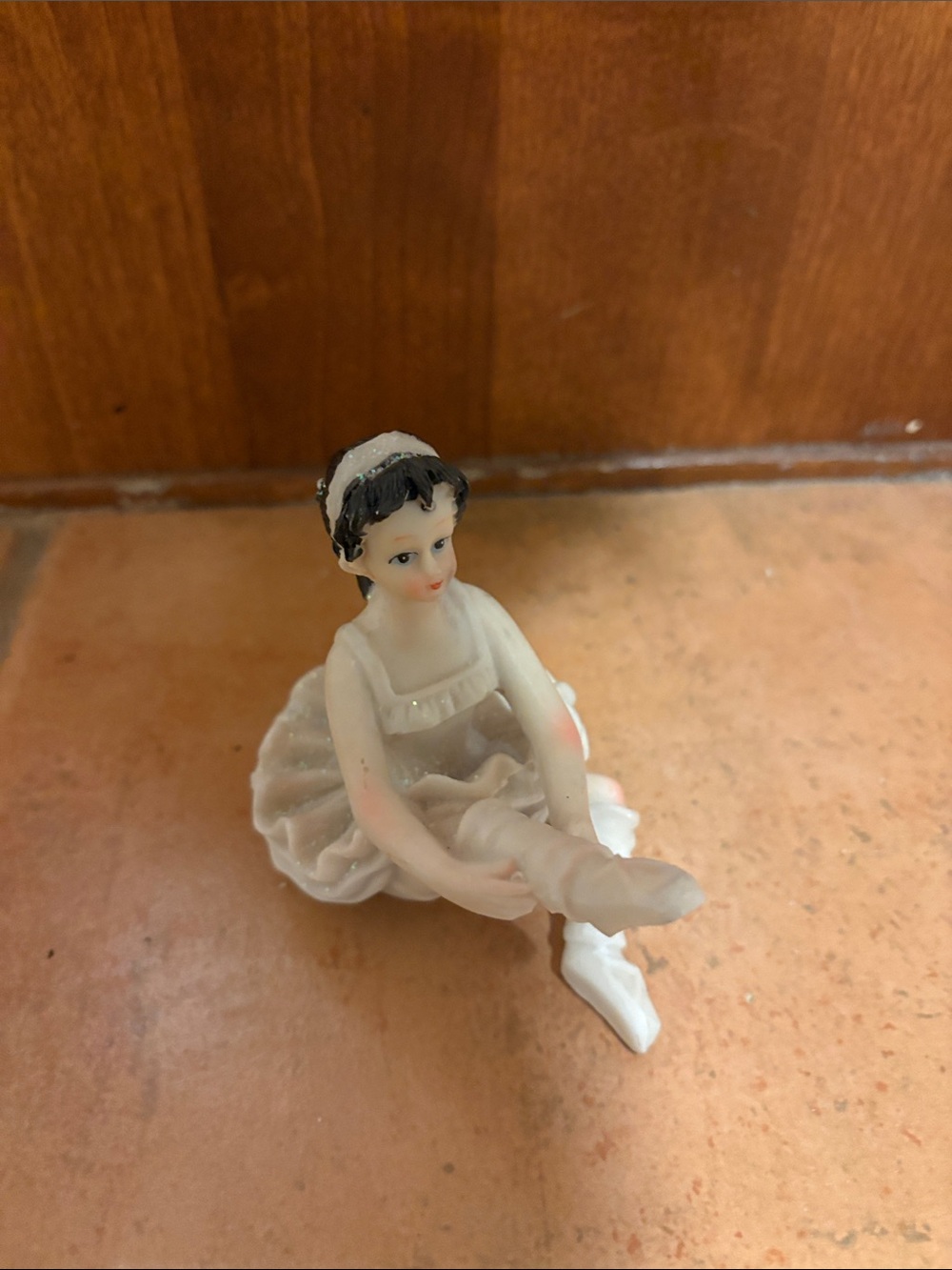 Porcelain Ballerina Figurine in White/cream color